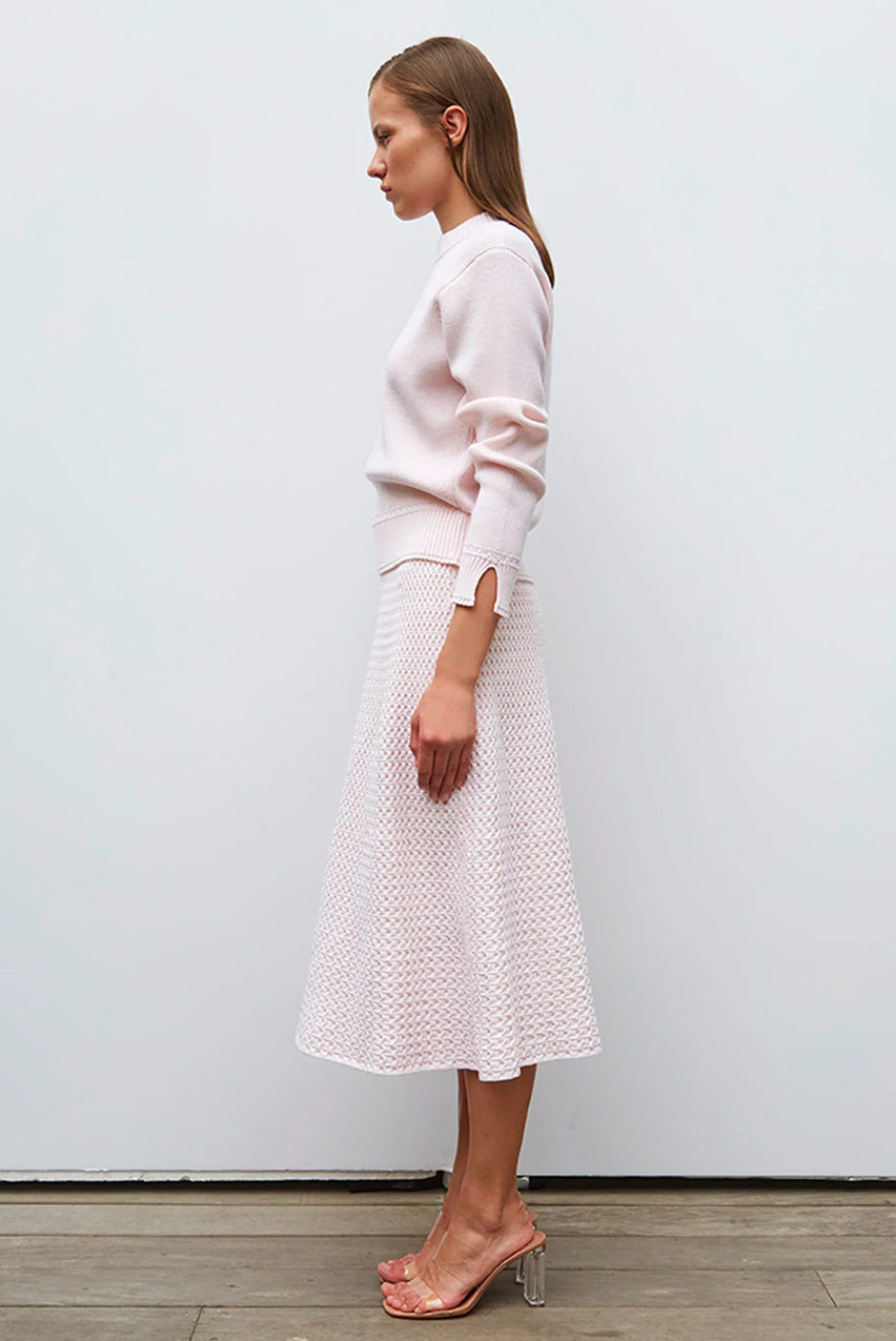 PEARL STITCH KNIT LONG SKIRT