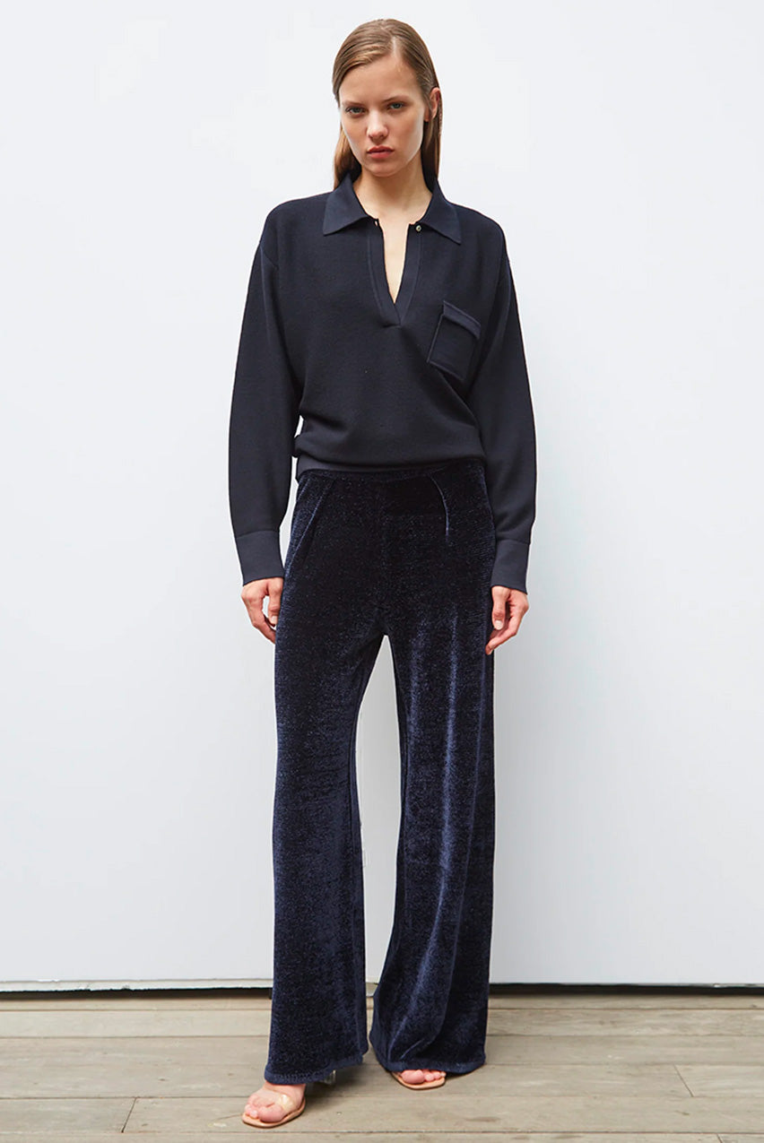 HIGH WAISTED FLUID VELVET KNIT