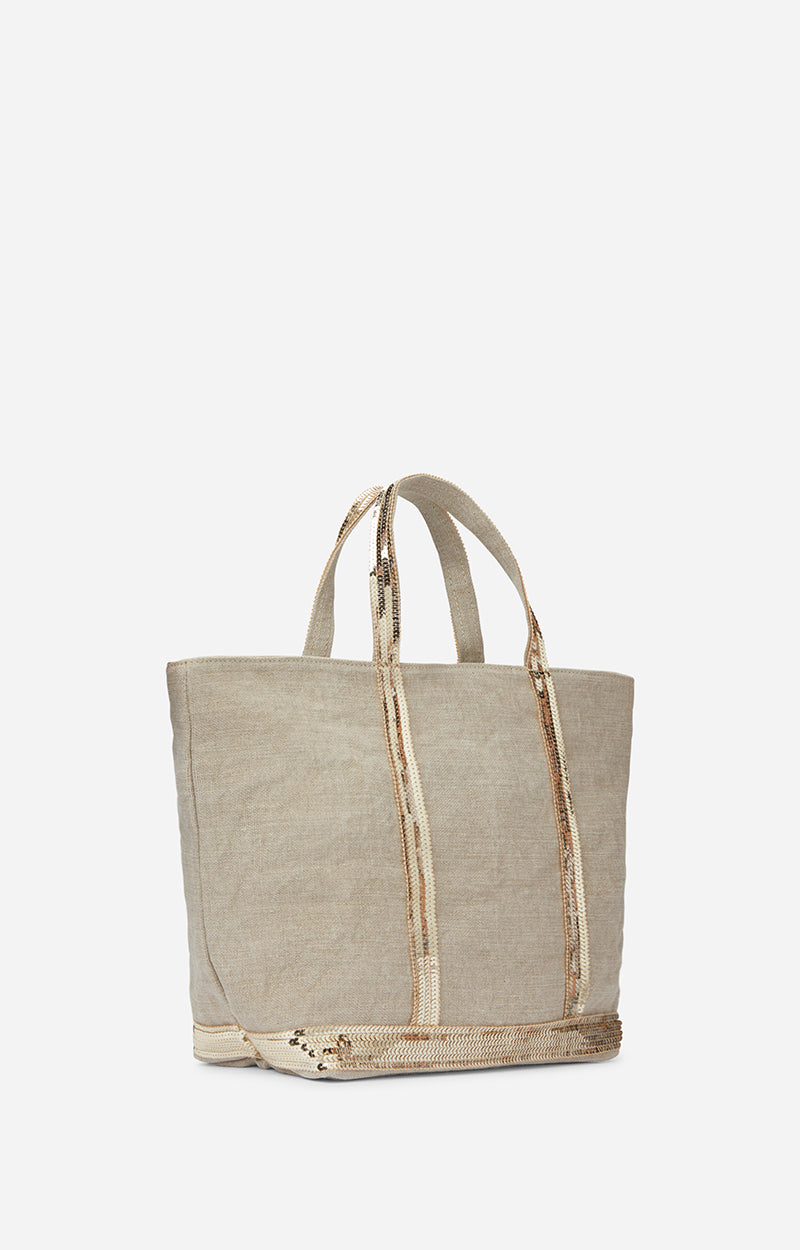 M LINEN & SEQUIN CABAS
