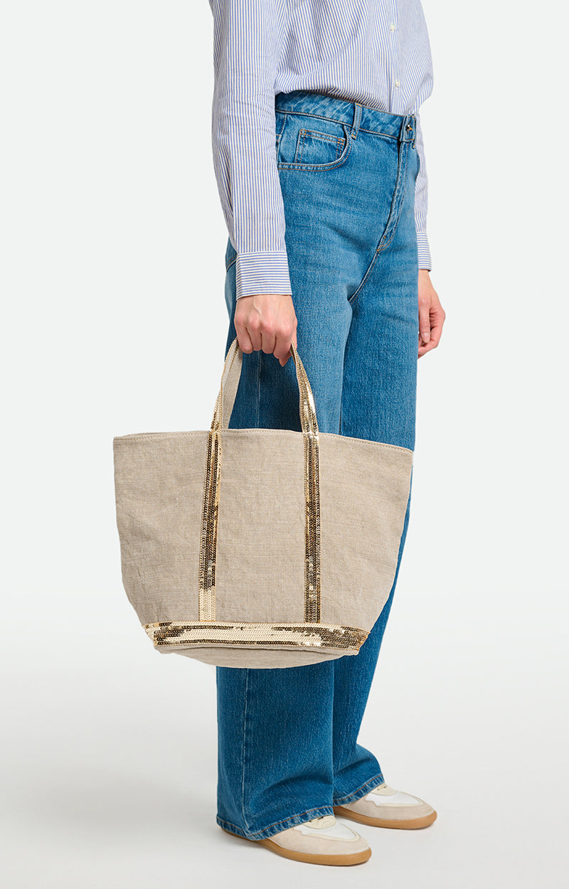 M LINEN & SEQUIN CABAS