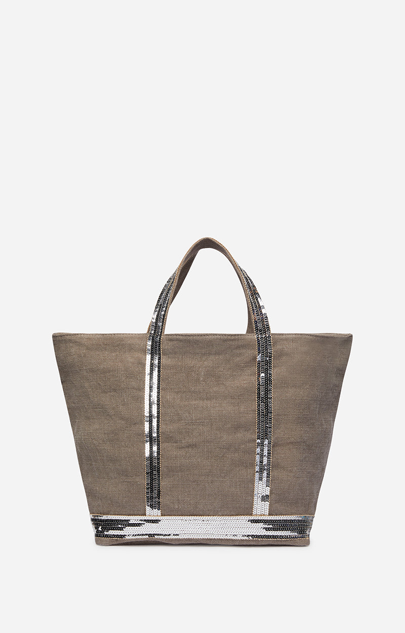M LINEN & SEQUIN CABAS
