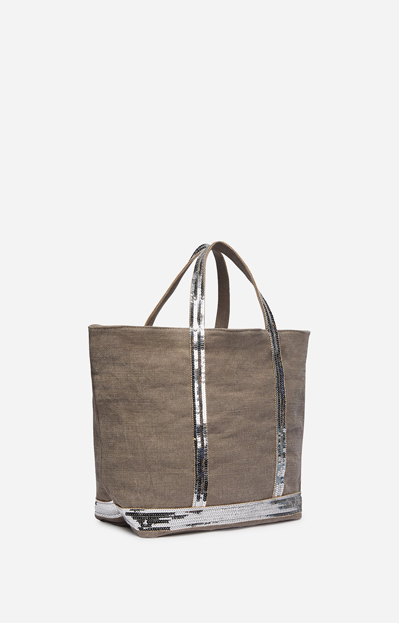 M LINEN & SEQUIN CABAS