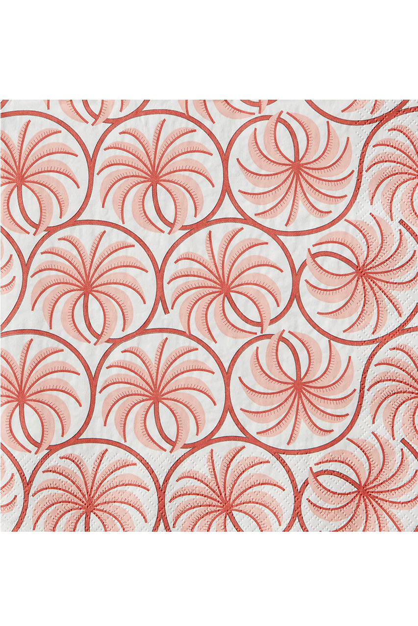 SERVIETTES PAPIER PALM BLUSH (50 PCS)