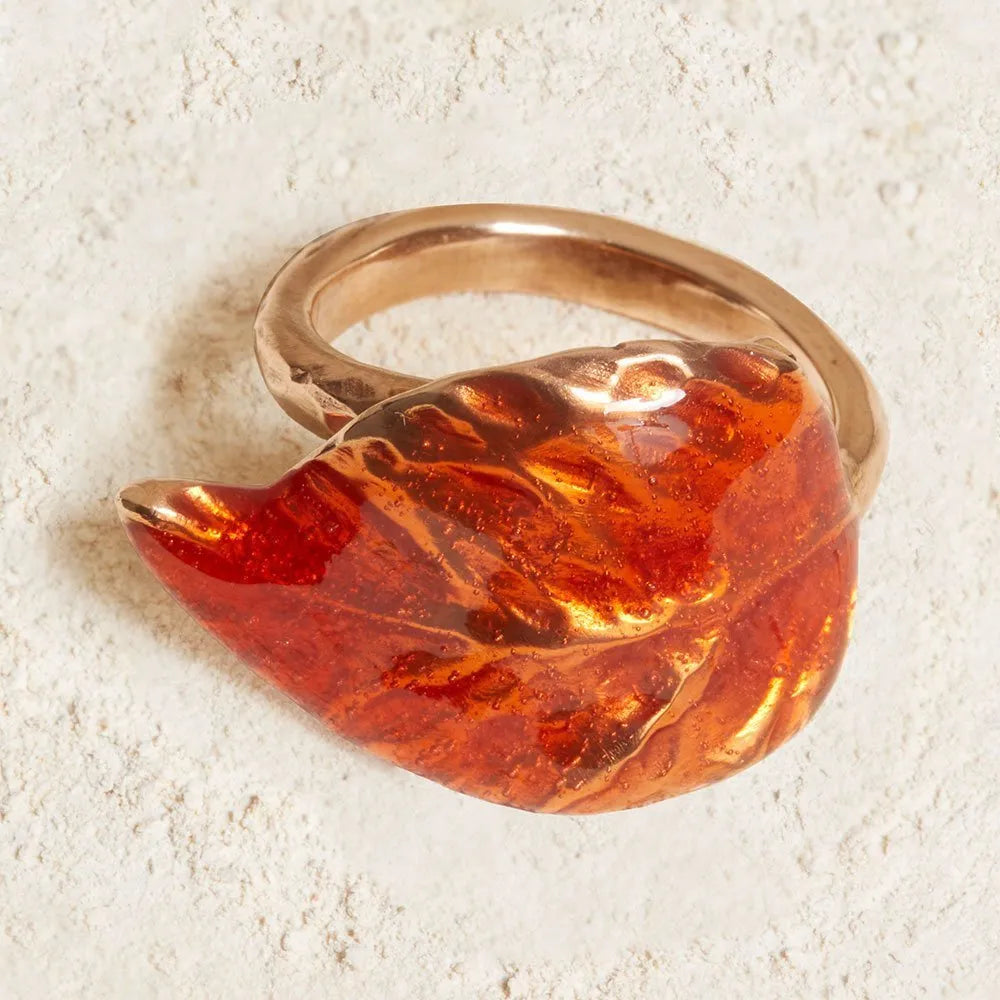 RING LEAF IN CHAMPAGNE ORANGE