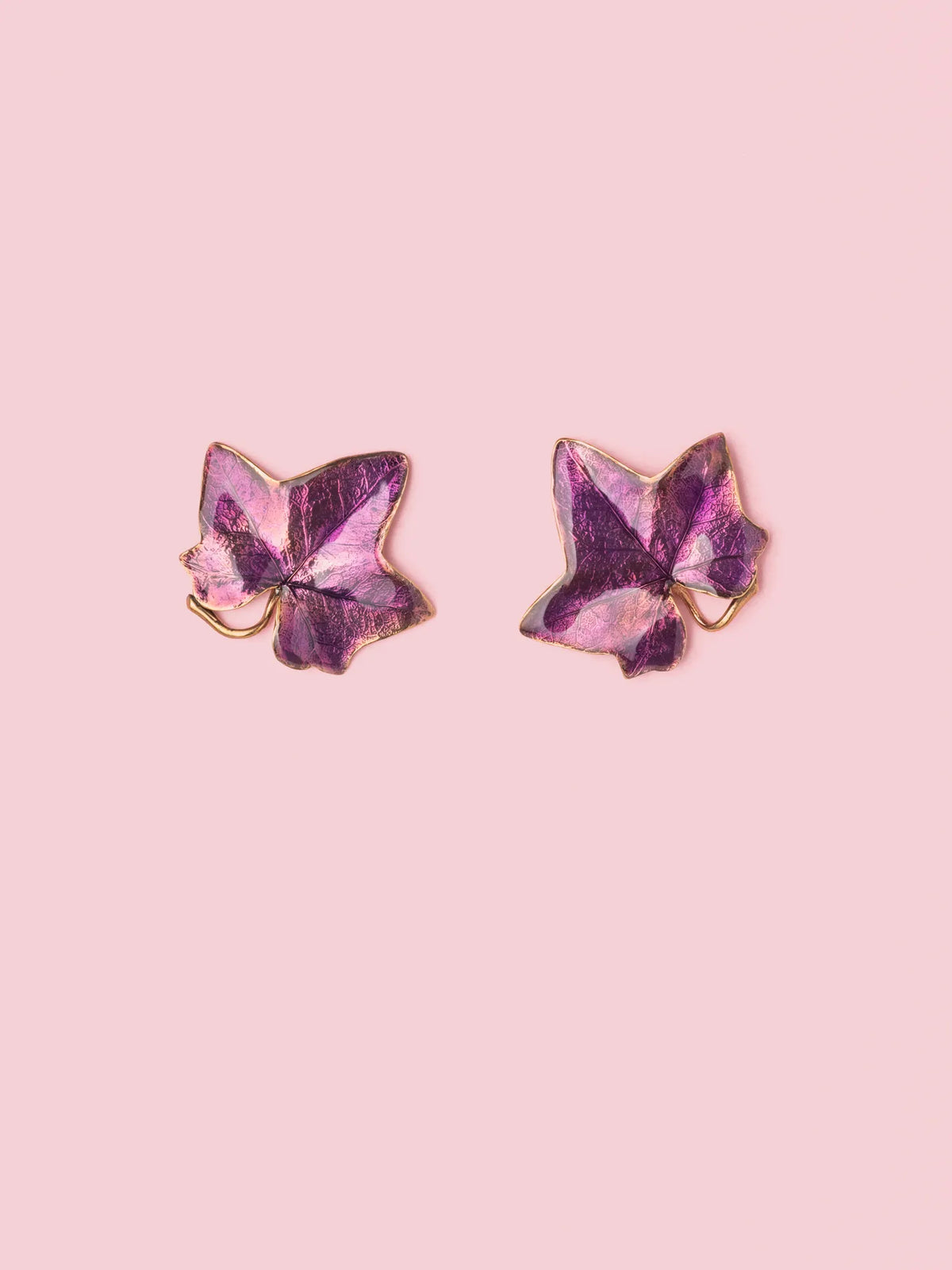Boucles d'oreilles Pin Edera en Bronze et Violet