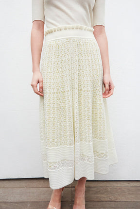 COUTURE OPENWORK KNIT SKIRT