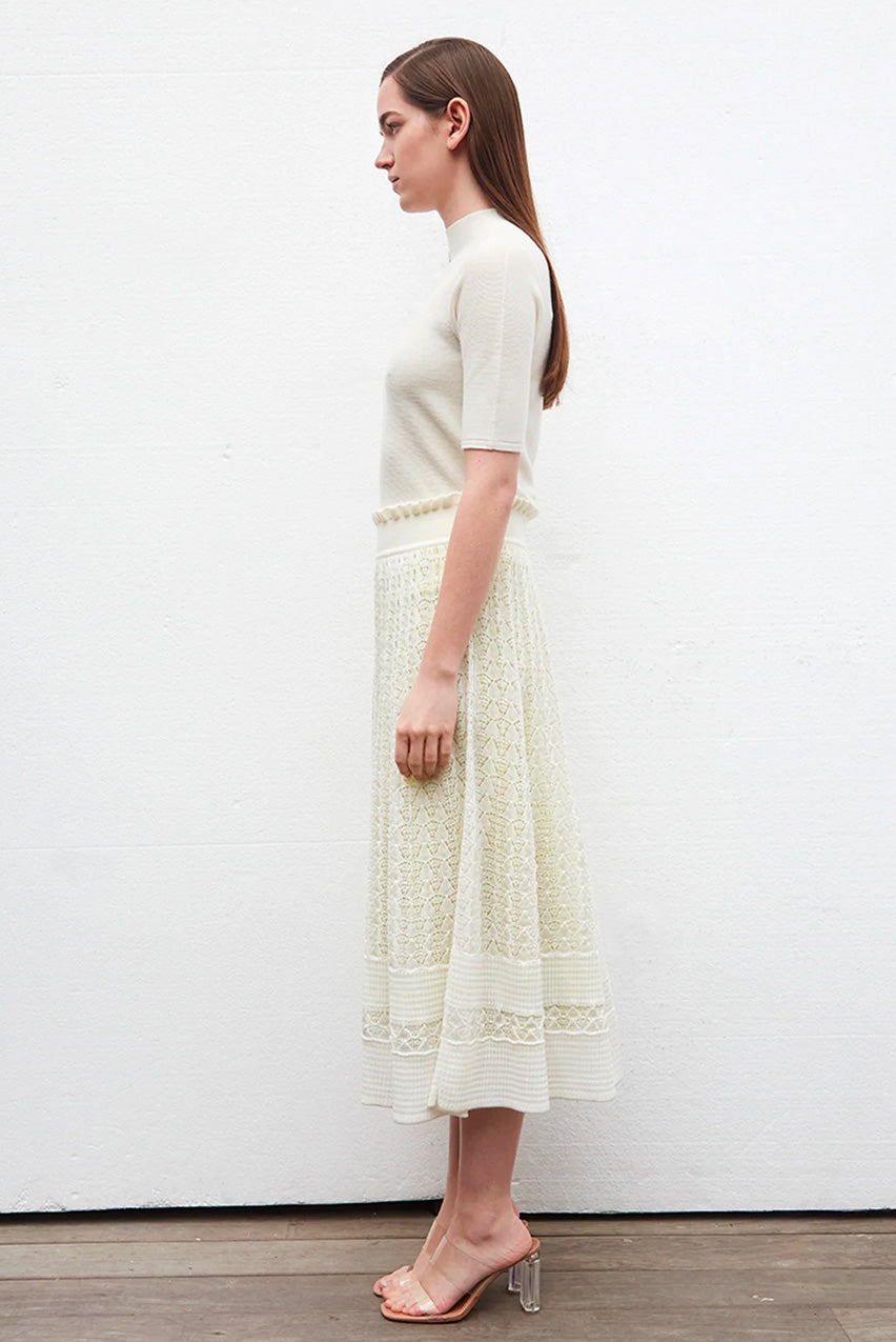 COUTURE OPENWORK KNIT SKIRT