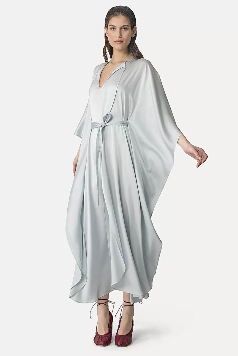R&D.M.Co- SILK CAFTAN DRESS シルク100% Silk Caftan Dress with Shadow Print