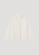 DOTTED SILK TOP WITH SASH