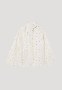 DOTTED SILK TOP WITH SASH