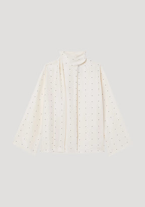 DOTTED SILK TOP WITH SASH