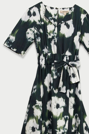 ROBE EN POPELINE À IMPRIMÉ FLEURI