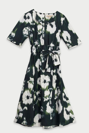 ROBE EN POPELINE À IMPRIMÉ FLEURI