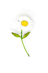 WHITE DAISY BROCHE PIN