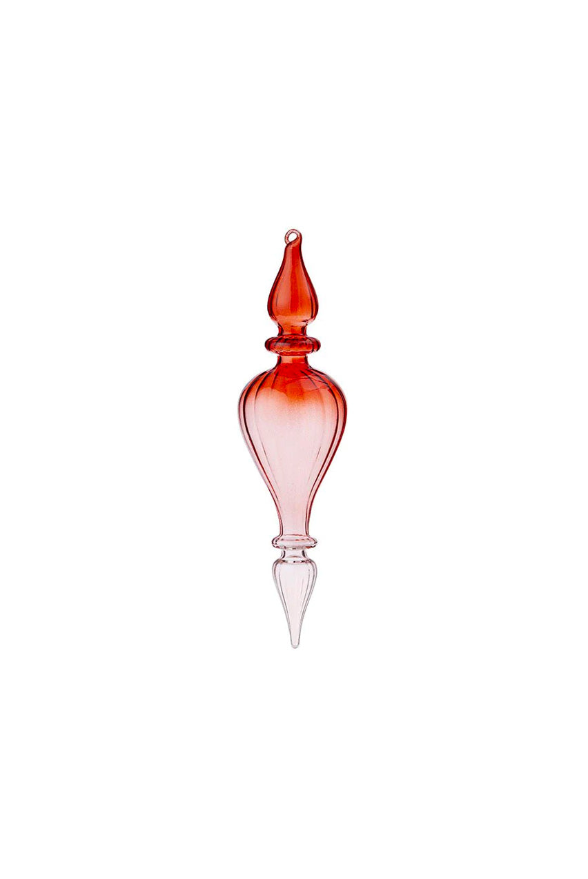 GLASS ICICLE CONE RUBY