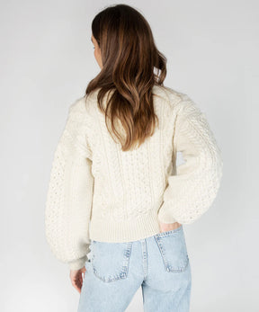 CLOVER CROPPED ARAN CARDIGAN