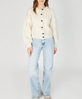 CLOVER CROPPED ARAN CARDIGAN