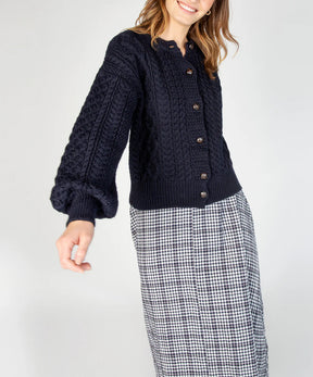 CLOVER CROPPED ARAN CARDIGAN