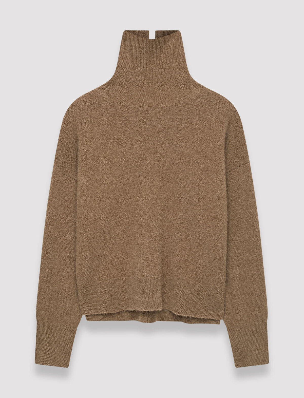 High-neck sweater in brushed cashmere