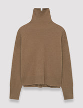 Pull col montant en cachemire brossé