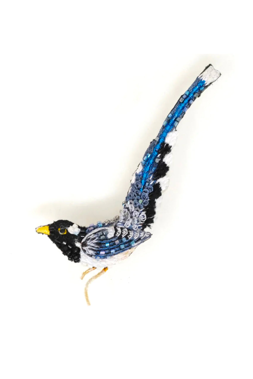 BLUE MAGPIE BROOCH PIN
