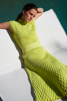 ROBE LONGUE EN MAILLE ZELLIGE